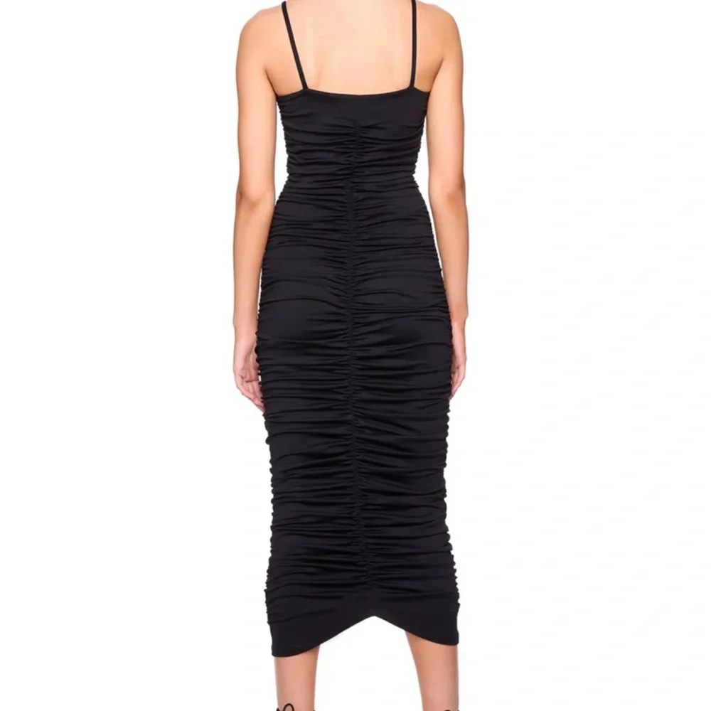 Susana Monaco Black Ruched Midi Dress - Picture 2 of 5